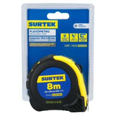 Flexómetro Cuerpo Anti-impacto 8 M X 1' Surtek Doble Cara