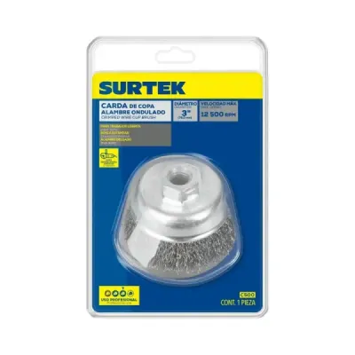 Grata Copa Ondulada 3' Rosca 5/8' Surtek Alambre 0.35 Mm