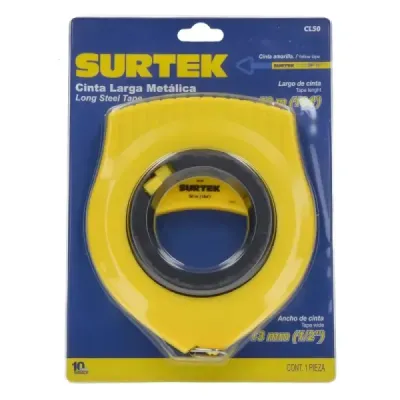 Cinta Métrica Larga Metálica 50 M X 13 Mm Surtek Cuerpo Abs