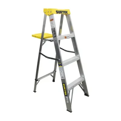 Escalera De Tijera 3 Peldaños Antideslizantes 90 Kg Surtek