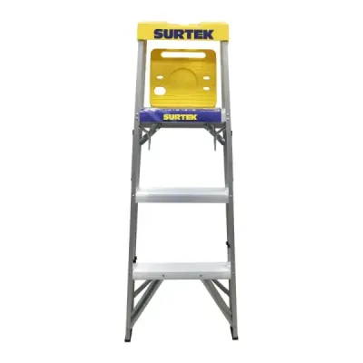 Escalera De Tijera 3 Peldaños Antideslizantes 90 Kg Surtek