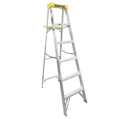 Escalera De Tijera 5 Peldaños Antideslizantes 90 Kg Surtek