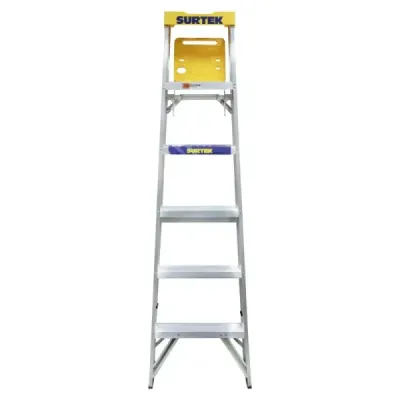 Escalera De Tijera 5 Peldaños Antideslizantes 90 Kg Surtek