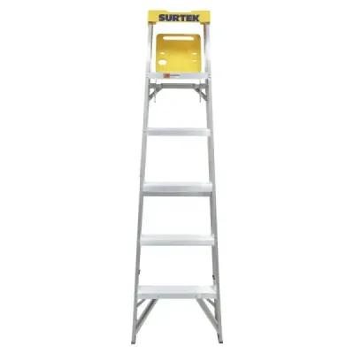 Escalera De Tijera 5 Peldaños Antideslizantes 90 Kg Surtek