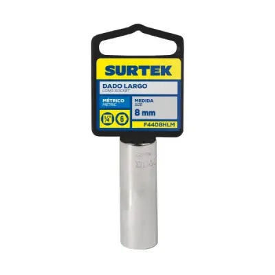 Copa Larga De 8 Mm X 2' 6 Puntas Surtek Cuadro De 1/4'