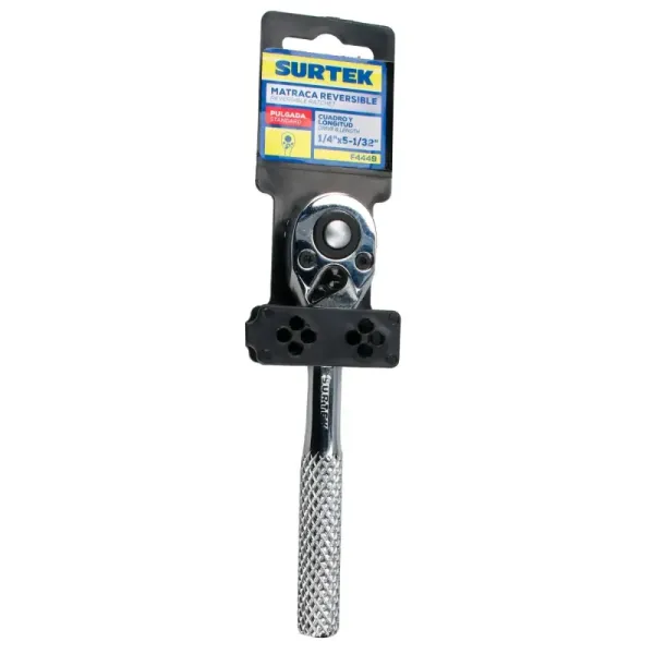 Ratchet Reversible Cabeza Pera 1/4' Surtek Largo 12.7 Cm (F4449)
