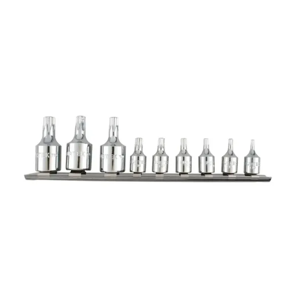 Juego 9 Copas Torx T10 A T50 Surtek Con Cuadro 1/4' Y 3/8' (F4451T)