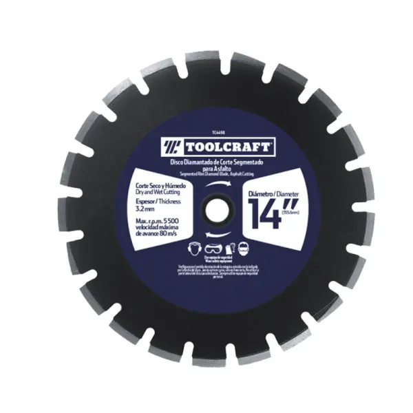 Disco Diamantado De Asfalto 14' Toolcraft Corte Segmentado (TC4498)