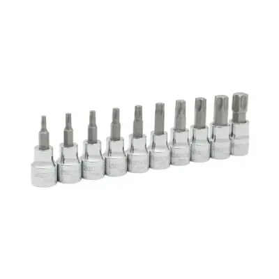 Set 10 Copas Cortas Punta Torx T15 A T60 Surtek Cuadro 3/8'