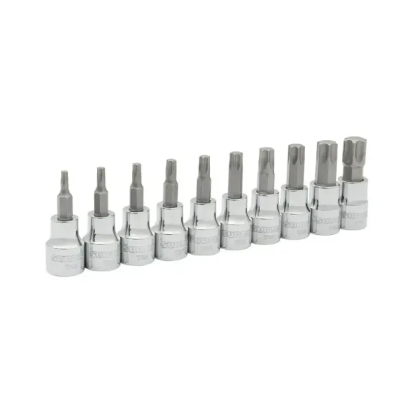 Set 10 Copas Cortas Punta Torx T15 A T60 Surtek Cuadro 3/8' (F5100T)