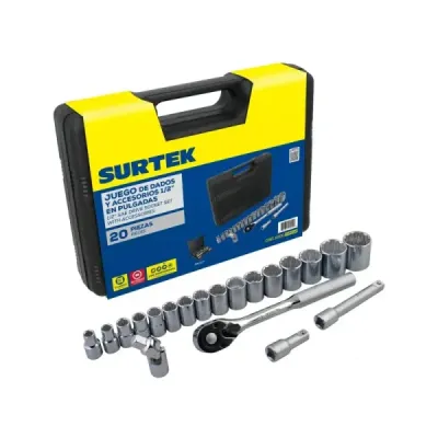 Juego 20 Copas Ratchet Y Extensión 1/2' En Pulgadas Surtek