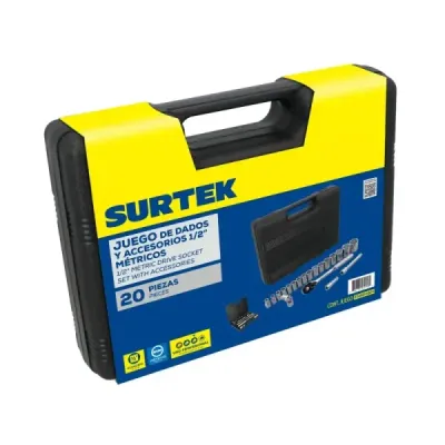 Juego 20 Copas Ratchet Y Extensión 1/2' Métrico Surtek