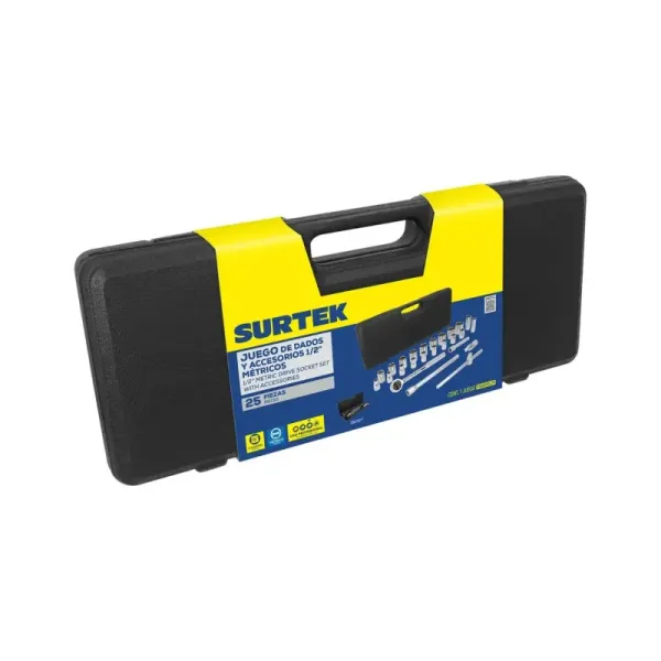 Juego 25 Copas Ratchet Y Extensión 1/2' Métrico Surtek (F5800CM)