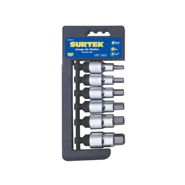 Juego 6 Copas Cortas Hexagonal Métricas Surtek Cuadro 1/2' (F58H01M)