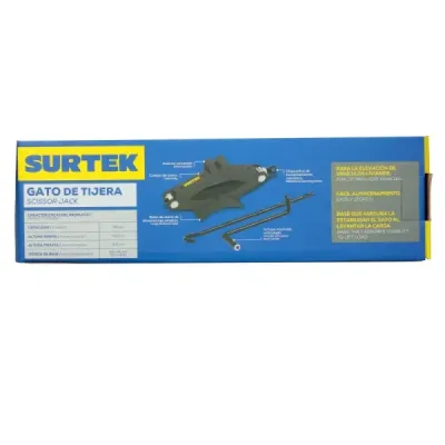 Gato De Tijera Para Carro 800 Kg Surtek Base Extra Ancha