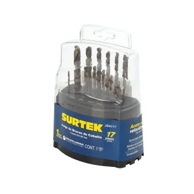 Set 17 Brocas Acero Alta Velocidad 1/16' A 3/8' Surtek