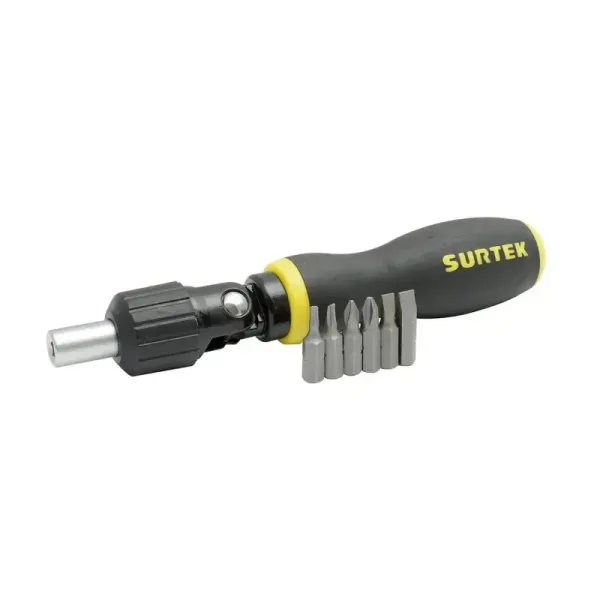Juego 7 Puntas Y Accesorios Destornillador Ratchet Surtek (JDP7)
