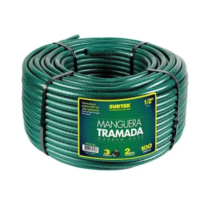 Manguera De Agua Para Jardín 100 M X 1/2' Tramada Surtek