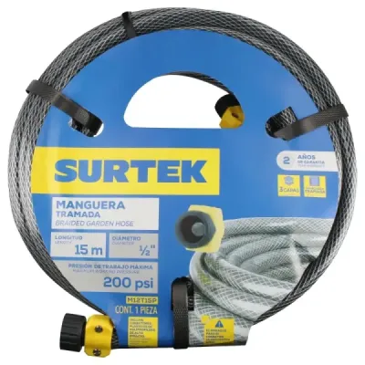 Manguera Para Jardín 15 M X 1/2' Surtek Conector Plástico