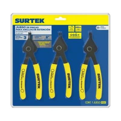 Set 3 Alicates Para Anillos De Retención Convertibles Surtek