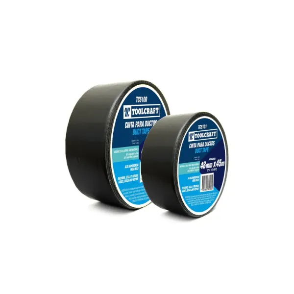 Cinta Para Ducto 9 M Toolcraft Negro Hot Melt 48 Mm (TC5100)