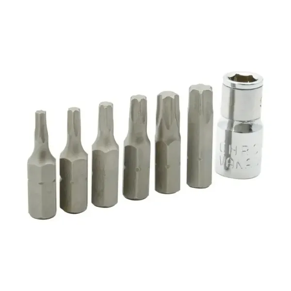 Set 7 Puntas Torx T10 A T40 Con Copas Surtek Hexágono 1/4' (PFT7)