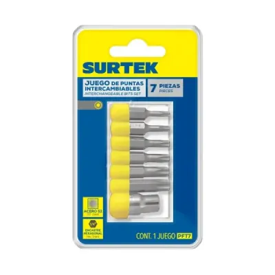 Set 7 Puntas Torx T10 A T40 Con Copas Surtek Hexágono 1/4'