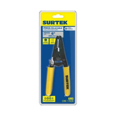 Alicate Pelacable 6' 10 - 26 Awg Surtek Con Mordaza Dentada
