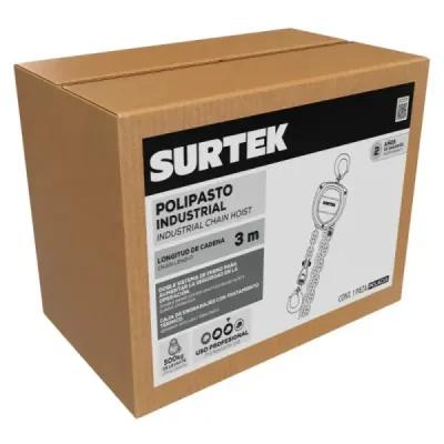 Polipasto Diferencial Manual 1/2 T Surtek Cadena De 3 M