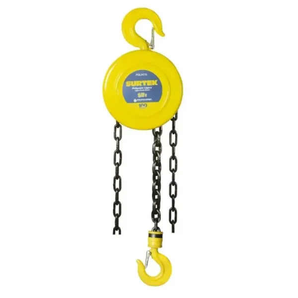 Polipasto Manual Compacto 1/2 Tonelada Surtek Cadena De 3 M (POLAC1L)