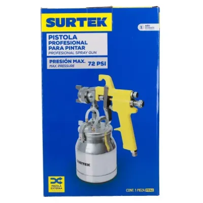 Pistola De Pintar Alta Presión 1.8 Mm 1000 Ml 72 Psi Surtek