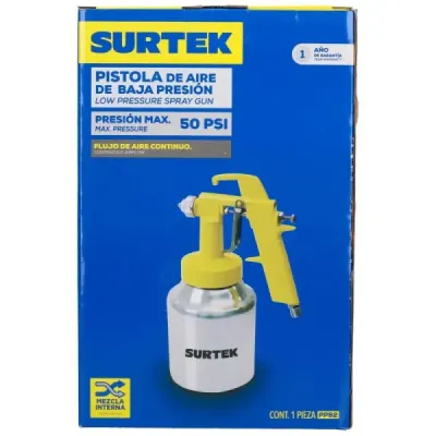 Pistola Pintar Baja Presión 1.3 Mm 1000 Ml 50 Psi Surtek