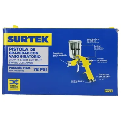Pistola Para Pintar Terminados Hvlp 1.5 Mm 400 Ml Surtek