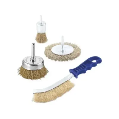 Set De Gratas Y Cepillos 4 Piezas Toolcraft Alambre Grueso