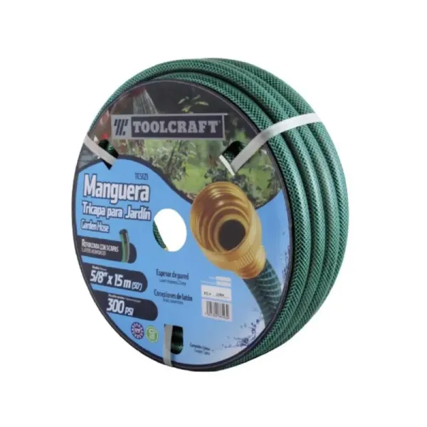 Manguera Para Jardín 25 Metros Toolcraft De 5/8' Y 3 Capas (TC5123)