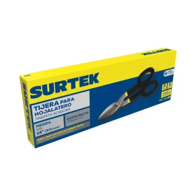 Tijeras Para Hojalatero 14' Corte 3.3/4' Surtek Rubber Grip