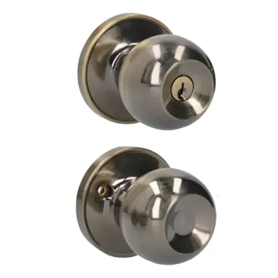 Cerradura De Bola Pomo Para Entrada Latón Antiguo Lock