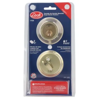 Cerrojo Cerradura De Función Sencilla Latón Brillante Lock