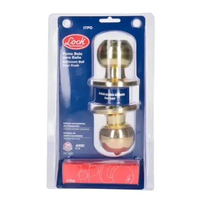 Cerradura De Bola Pomo Para Baño Latón Brillante Lock