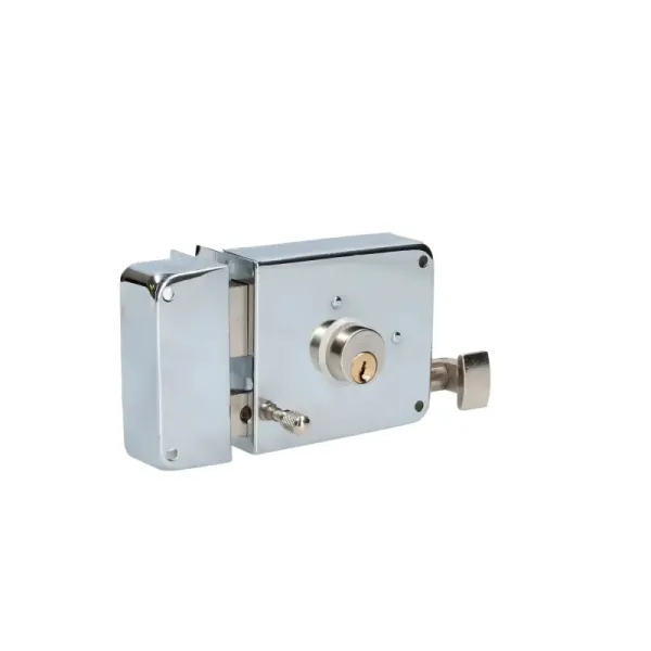 Cerradura De Sobreponer Derecha Cromo Satinado Lock Caja (34CS)