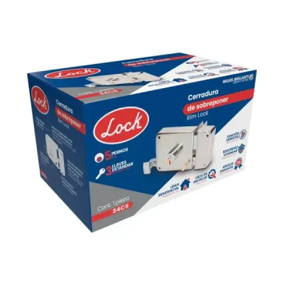 Cerradura De Sobreponer Derecha Cromo Satinado Lock Caja