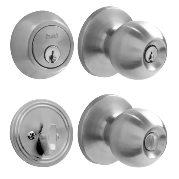 Set Cerradura Y Pomo Función Doble Acero Inoxidable Prolok (10CBP)