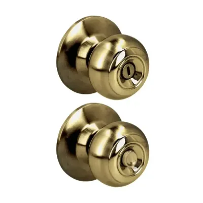 Cerradura Ovalada Pomo Para Baño Latón Antiguo Prolok