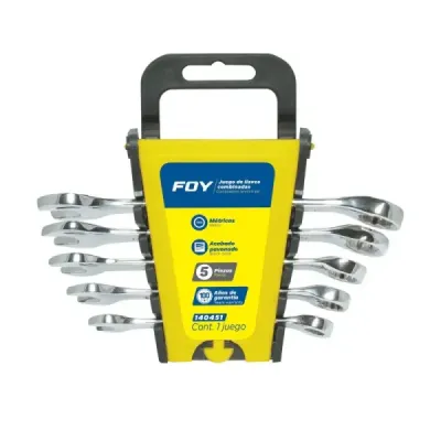 Juego 5 Llaves Mixtas Con Ratchet 8 Mm A 13 Mm Foy