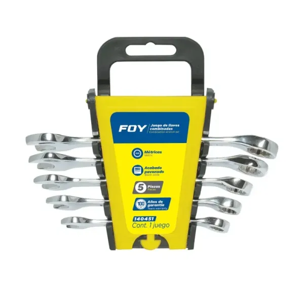 Juego 5 Llaves Mixtas Con Ratchet 8 Mm A 13 Mm Foy (140451)