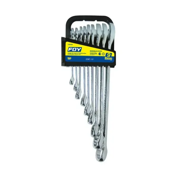 Juego 9 Llaves Mixtas Con Ratchet 3/8' A 7/8' Foy (140458)
