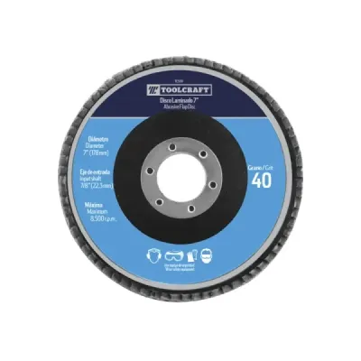 Disco Flap De 7' Grano 40 Toolcraft Para Desbaste Y Pulido