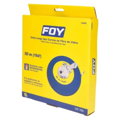 Cinta Métrica Fibra De Vidrio 50 M X 13 Mm Foy De 2 Tintas