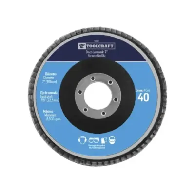 Disco Flap De 7' Grano 80 Toolcraft Para Desbaste Y Pulido