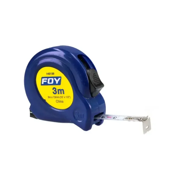 Flexómetro Cuerpo Plástico Abs 3 M X 1/2' Foy Color Azul (142120)